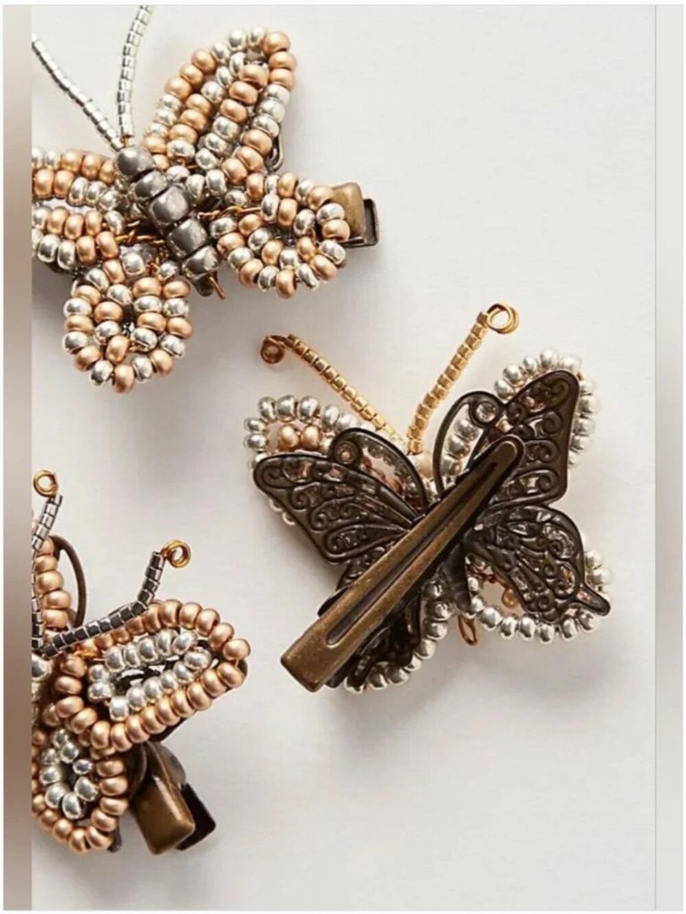 Curried Myrrh NWT Free People Kocho Butterfly Hair Clips set of 3 - Picture 2 of 7